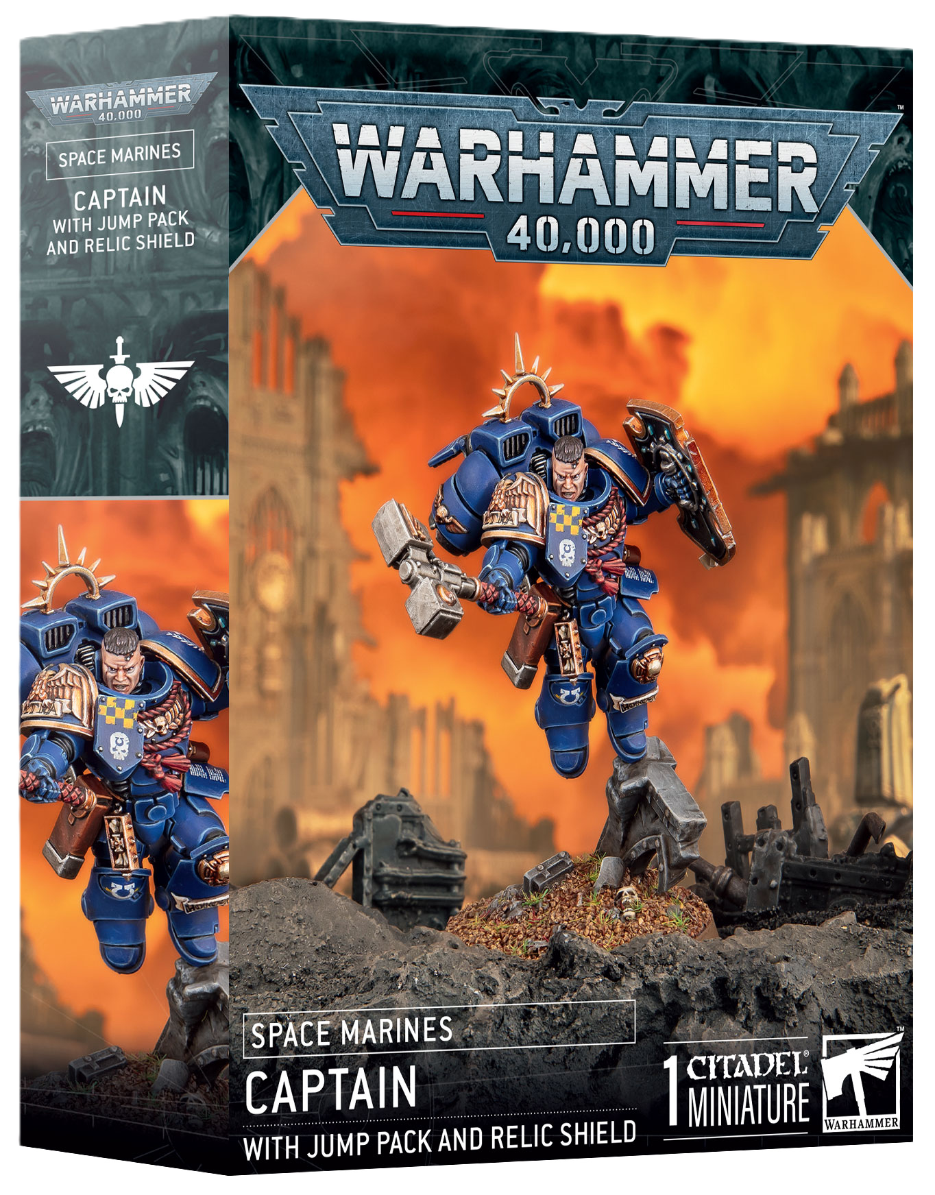 Warhammer 40k S/M: CAPTAIN W/JUMP PACK & RELIC SHIELD