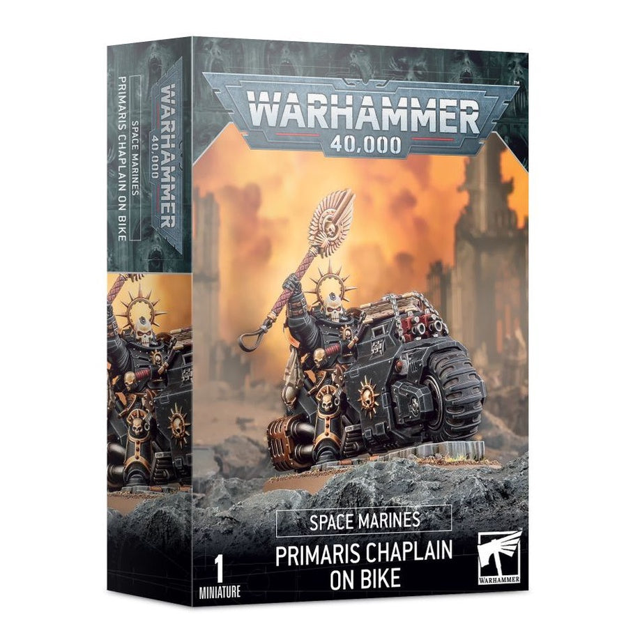 Warhammer 40K Adeptus Astartes Space Marines Primaris Chaplain on Bike