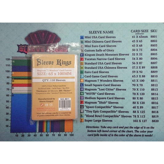 Board Games Sleeves Sleeve Kings Magnum "7 Wonders" Card Sleeves (65x100mm)