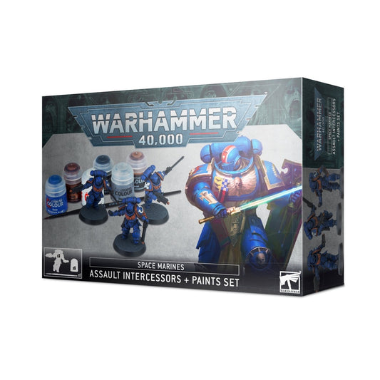Warhammer 40K Space Marines Assault Intercessors + Paints Set