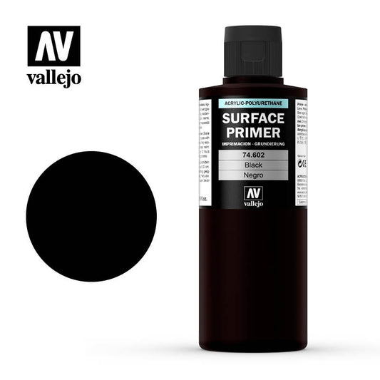 Vallejo Surface Primer Black 17ml/60ml/200ml