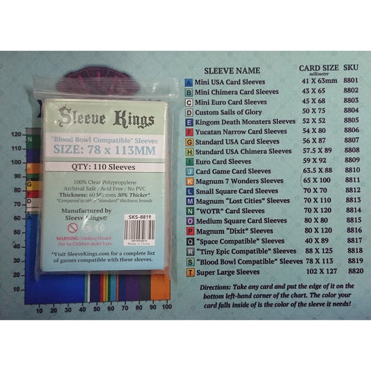 Board Games Sleeves Sleeve Kings "Blood Bowl Compatible" Sleeves (78x113mm)