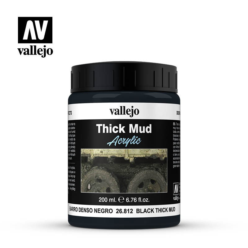 Vallejo Diorama Effects Thick Mud Acrylic 26.812 Black Thick Mud 200ml