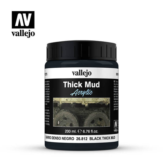 Vallejo Diorama Effects Thick Mud Acrylic 26.812 Black Thick Mud 200ml