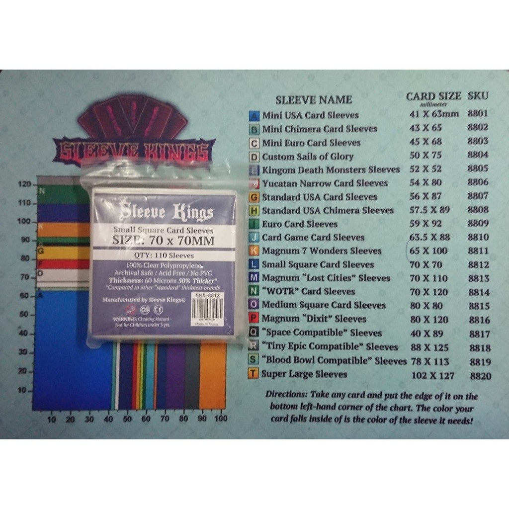 Board Games Sleeves Sleeve Kings Small Square Card Sleeves (70x70mm)