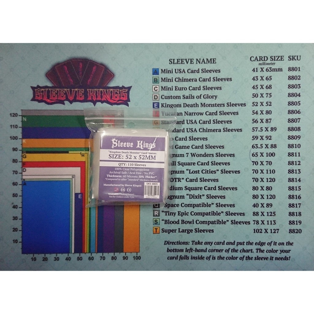 Board Games Sleeves Sleeve Kings "Kingdom Death Monster" Card Sleves (52 X 52mm)