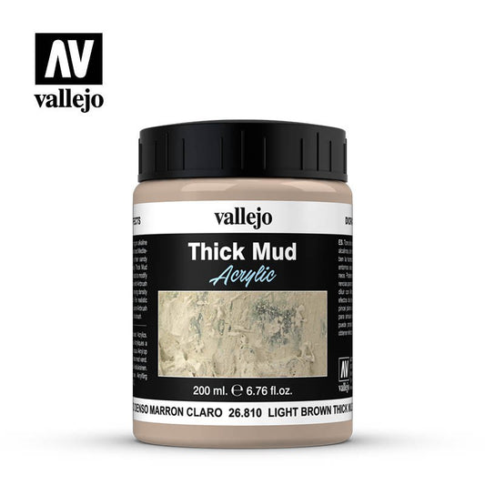 Vallejo Diorama Effects Thick Mud Acrylic 26.810 Light Brown Thick Mud 200ml
